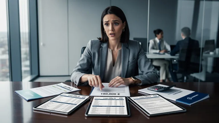 Comparaison réaliste de 5 banques pour un dossier de 180 000 €, révélant un écart surprenant