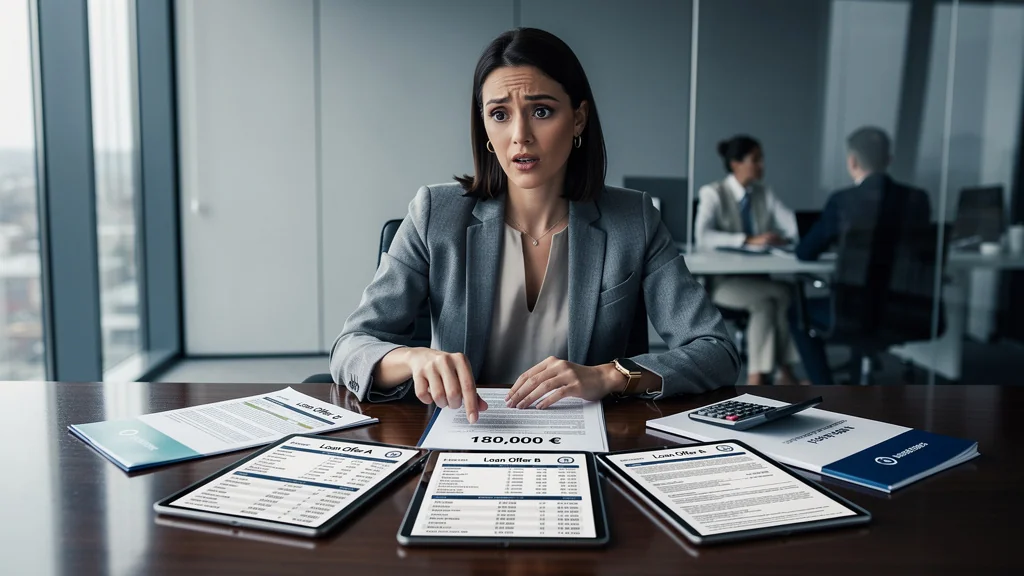 Comparaison réaliste de 5 banques pour un dossier de 180 000 €, révélant un écart surprenant
