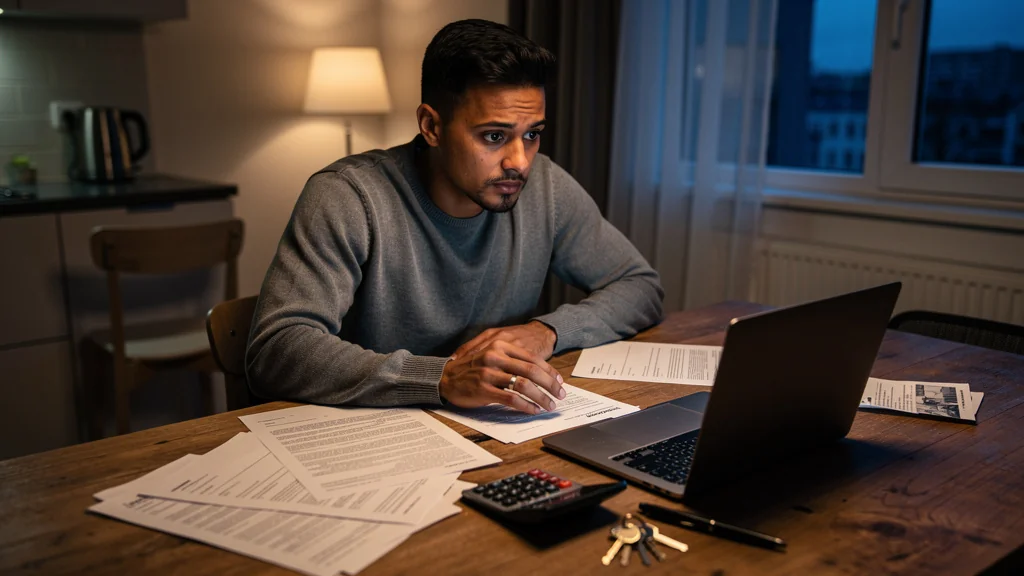 Jeune adulte de 28 ans avec dossier d'apport 5 % et documents de prêt, après trois refus avant l'accord