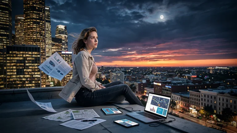 Femme pensant au risque d’investissement entre concentration sur une ville et diversification multiple