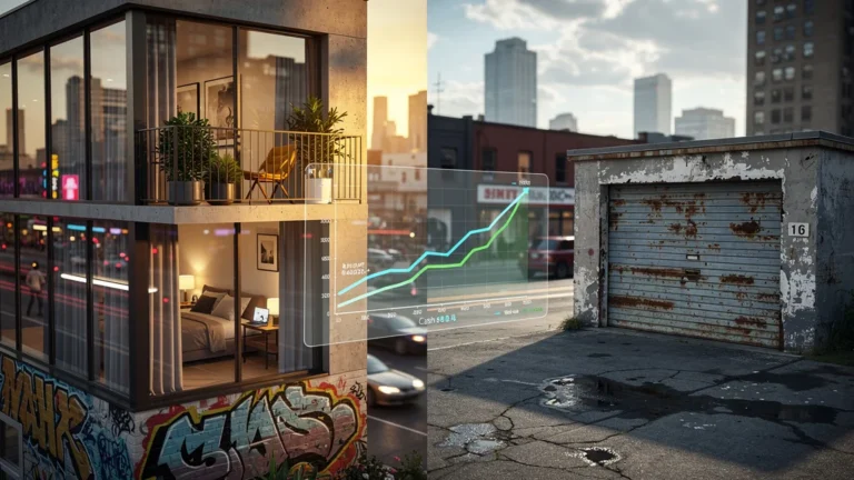 Comparaison en cash-flow sur cinq ans entre un studio meublé et un garage en investissement immobilier